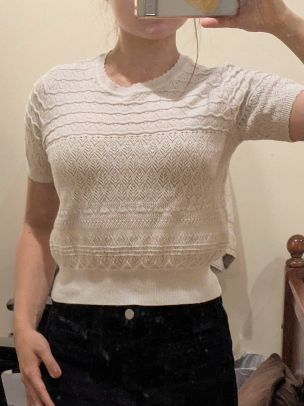 JOY SPEAKER XS Cropped Knit Sweater